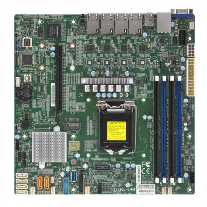 Материнская плата Supermicro MBD-X11SCL-LN4F-O (LGA1151, 4x GbE LAN, 6x SATA3, M.2)