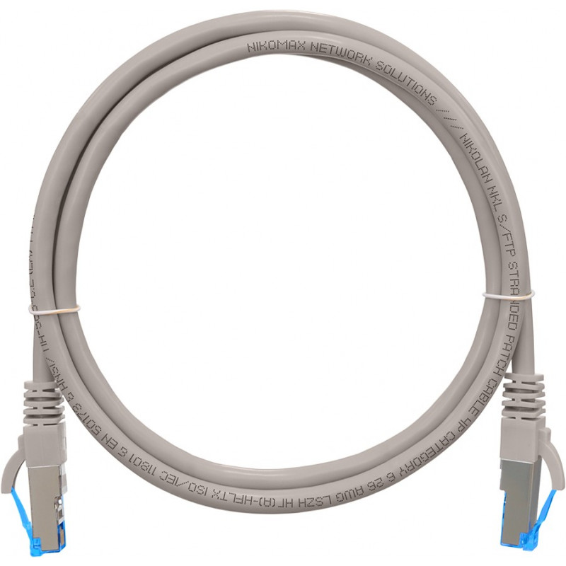 Коммутационный шнур NIKOMAX NMC-PC4SE55B-003-C-GY (S/FTP, кат.6, 250МГц, 0.3м, LSZH, серый)