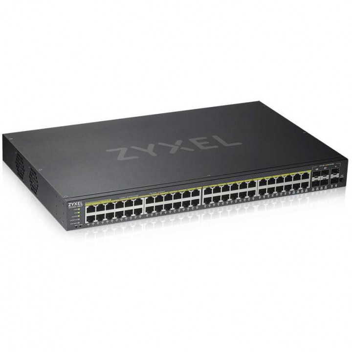 Коммутатор Zyxel GS192048HPV2-EU0101F (44xGE PoE+, 4xCombo, 2xSFP, PoE 375 Вт) Коммутатор Zyxel GS192048HPV2-EU0101F (44xGE PoE+, 4xCombo, 2xSFP, PoE 375 Вт)