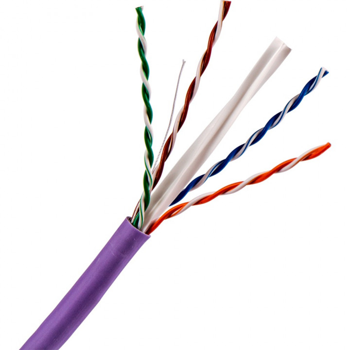 Кабель витая пара TWT TWT-6UTP-NGLS (UTP, Cat.6, нг(А)-LS, 305м, фиолетовый)
