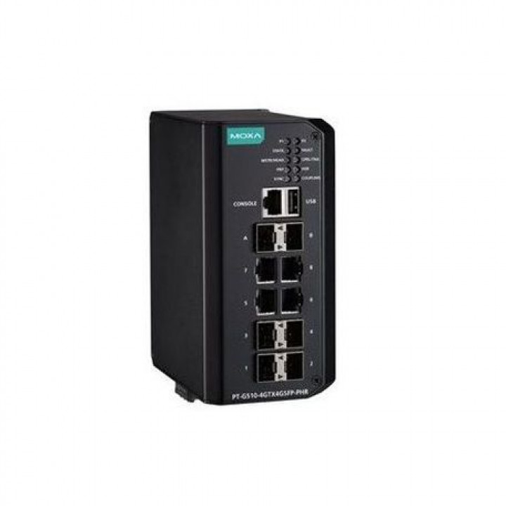 Коммутатор MOXA PT-G510-4GTX4GSFP-PHR-HV (PRP/HSR, 4x1G-TX, 6xSFP, IEC 61850-3) Коммутатор MOXA PT-G510-4GTX4GSFP-PHR-HV (PRP/HSR, 4x1G-TX, 6xSFP, IEC 61850-3)