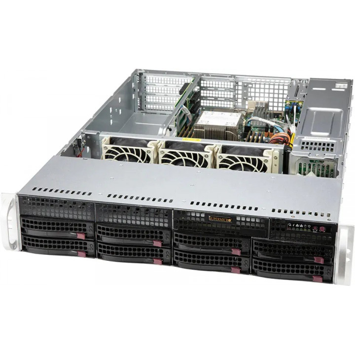 Серверная платформа Supermicro SYS-520P-WTR (2U, 1x Scalable CPU, 8x LFF HDD, 2x10GbE)