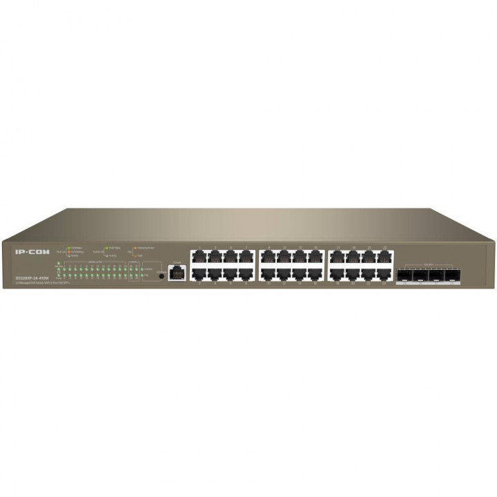 Коммутатор IP-COM G5328XP-24-410W (управляемый PoE L3, 26 портов, 24x1 Гбит/с, SFP+ 4x10 Гбит/с) Коммутатор IP-COM G5328XP-24-410W (управляемый PoE L3, 26 портов, 24x1 Гбит/с, SFP+ 4x10 Гбит/с)