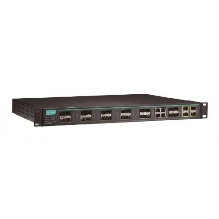 Промышленный коммутатор MOXA ICS-G7528A-20GSFP-4XG-HV-HV-T (2 уровня, 20xSFP, 4 combo, 4x10GbE SFP+, 2xPSU)