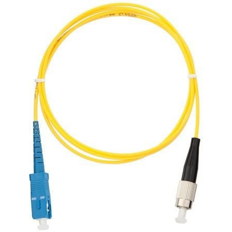 Шнур волоконно-оптический переходной NIKOMAX NMF-PC1S2C2-SCU-FCU-001 (одномодовый 9/125мкм, OS2, SC/UPC-FC/UPC, одинарный, 1м, желтый)