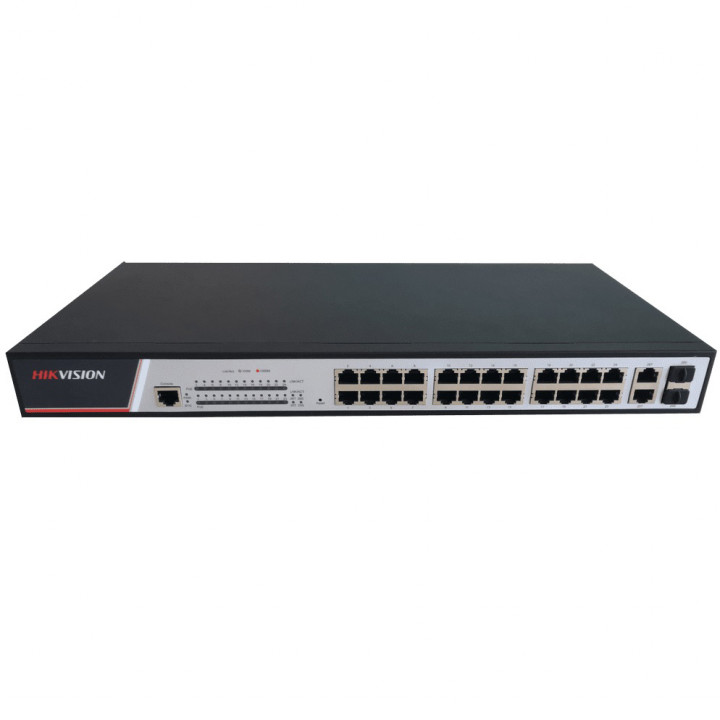 Управляемый коммутатор Hikvision DS-3E2326P (24 PoE порта, 380Вт)
