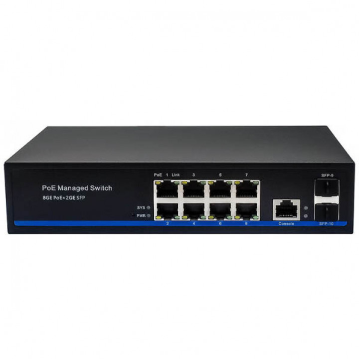 Коммутатор NST NS-SW-8G2G-PL (8xPoE, 2xSFP, 150W) Коммутатор NST NS-SW-8G2G-PL (8xPoE, 2xSFP, 150W)