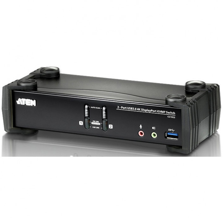 KVM-переключатель ATEN CS1922-AT-G (USB 3.0+DP, 2 порта, 4K 60Hz)
