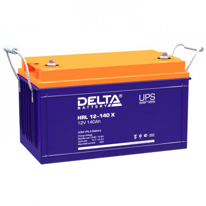 Аккумуляторная батарея Delta HRL 12-140 X (AGM, 12В, 140Ач, для ЦОД)