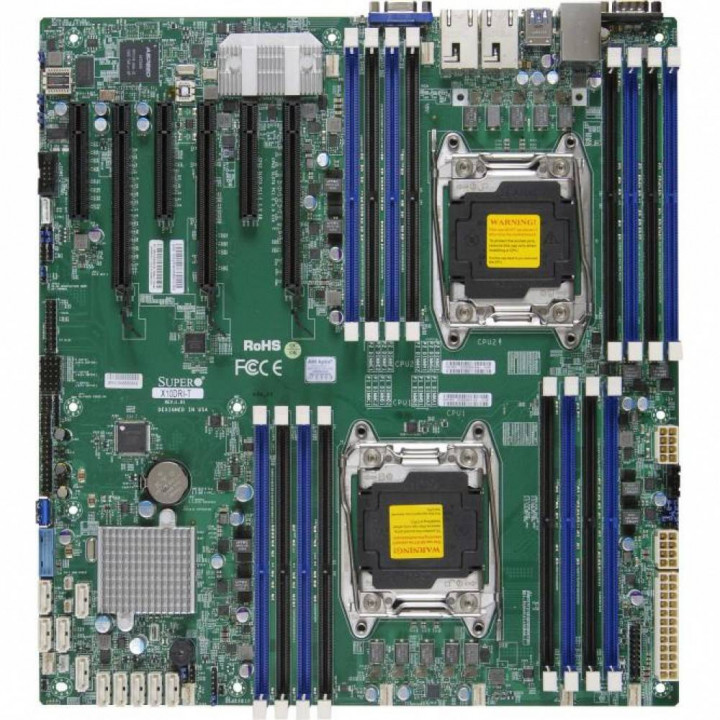 Серверная материнская плата Supermicro MBD-X10DRI-T-B (E-ATX, 2x2011-R3, C612, 16xDDR4, 10xSATA, 2x10GbE, IPMI)