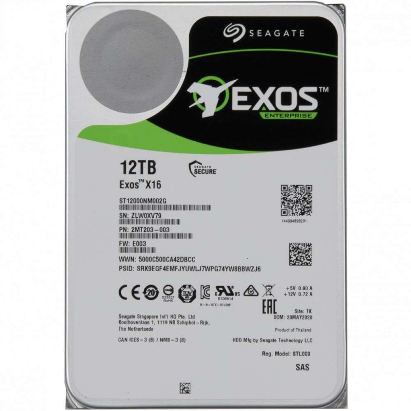 Жесткий диск Supermicro HDD-A12T-ST12000NM002G (SAS3 12 ТБ, 7200 rpm, 256 МБ)