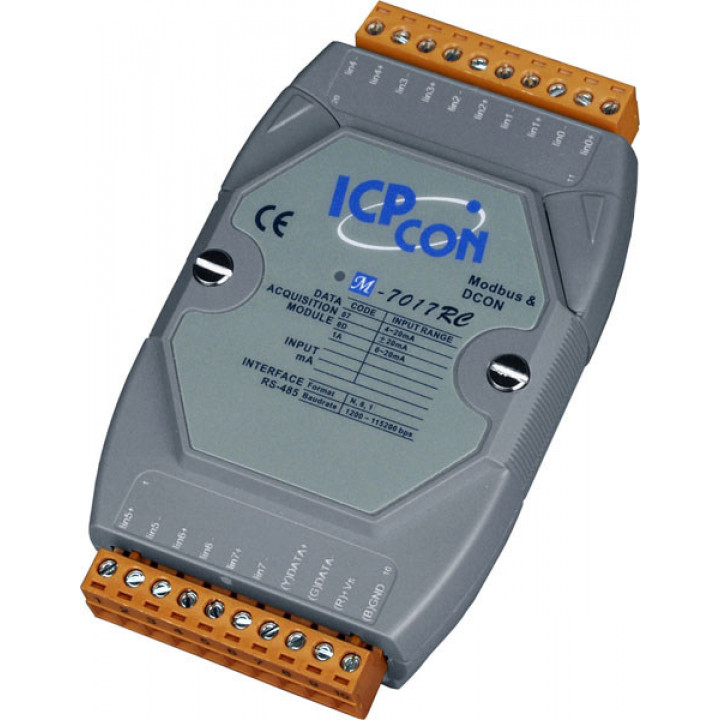 Модуль аналогового ввода ICP DAS M-7017RC-G CR (8 каналов, защита от перенапряжения, Modbus RTU) Модуль аналогового ввода ICP DAS M-7017RC-G CR (8 каналов, защита от перенапряжения, Modbus RTU)