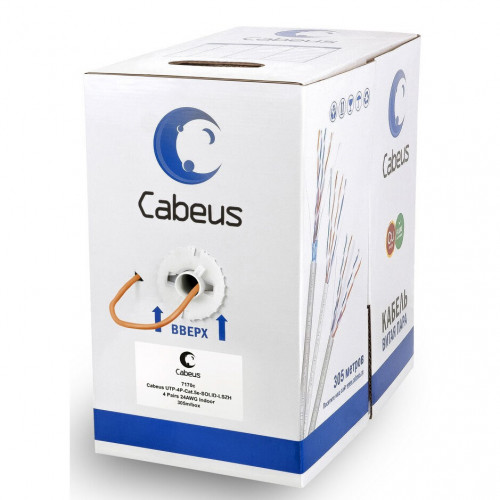 Кабель витая пара Cabeus UTP-4P-Cat.5e-SOLID-LSZH-BL, 305м