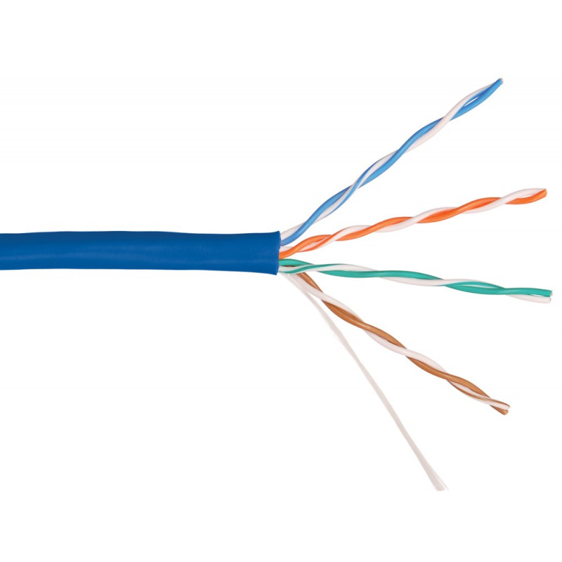 Кабель U/UTP 4 пары, категория 5e NIKOLAN NKL 4100A-BL (U/UTP, кат.5e, 100МГц, BC, 24AWG, PVC, син.)