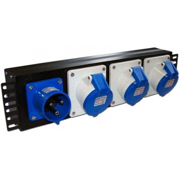 Блок розеток TWT TWT-PDU-32AI9-1P (19" однофазный, 1х3 IEC309, 32A 250V) Блок розеток TWT TWT-PDU-32AI9-1P (19" однофазный, 1х3 IEC309, 32A 250V)
