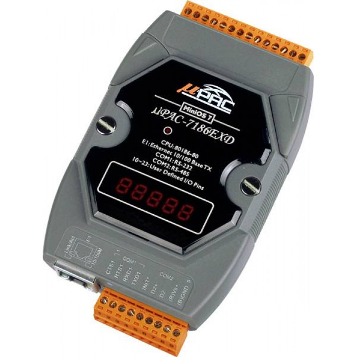 Контроллер ICP DAS uPAC-7186EXD-G CR (с дисплеем, LAN, слот для мезонинного модуля)