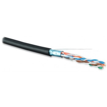 Кабель витая пара Hyperline FUTP4R-C6-S23-OUT-LSZH-BK-305, 305 м