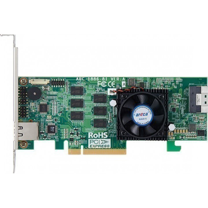 Контроллер RAID Areca ARC-1886-8I (PCIe 4.0 x8, NVMe/SAS/SATA 12G, 8 портов, кэш 8ГБ) Контроллер RAID Areca ARC-1886-8I (PCIe 4.0 x8, NVMe/SAS/SATA 12G, 8 портов, кэш 8ГБ)