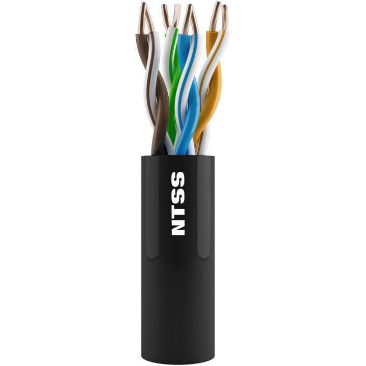 Кабель NTSS UTP NTSS-OUT-UTP4-5Е-PE-BL (кат. 5e, внешний, черный, 305 м) Кабель NTSS UTP NTSS-OUT-UTP4-5Е-PE-BL (кат. 5e, внешний, черный, 305 м)