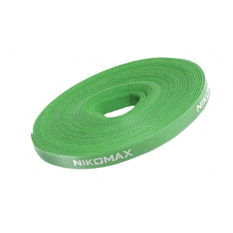 Стяжка-липучка нарезаемая NIKOMAX NMC-CTV05M-15-RL-GN (5м, 15мм, зеленая)