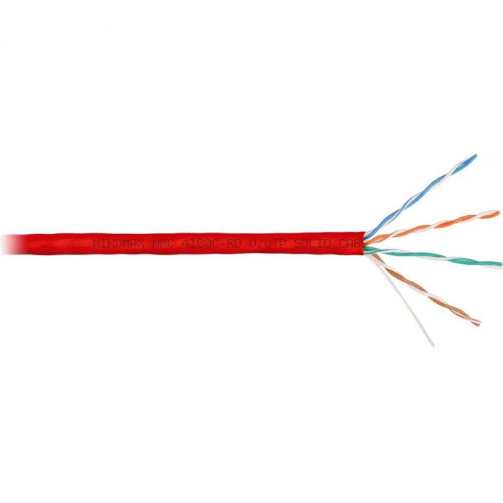 Кабель витая пара NIKOMAX NMC 4100C-RD (U/UTP, Cat.5e, 100 МГц, 24AWG, красный, 305м)
