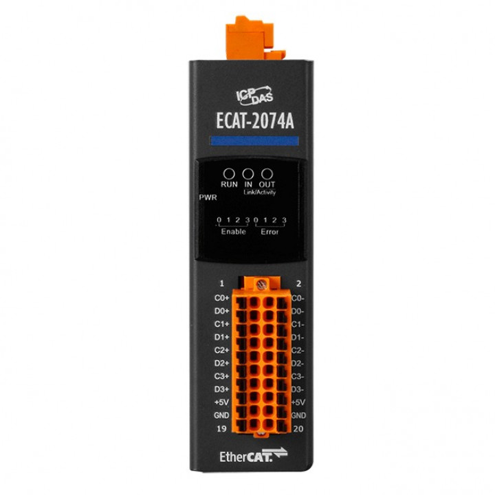 Модуль ICP DAS ECAT-2074A (4-канальный абсолютный энкодер BISS-C/SSI EtherCAT)