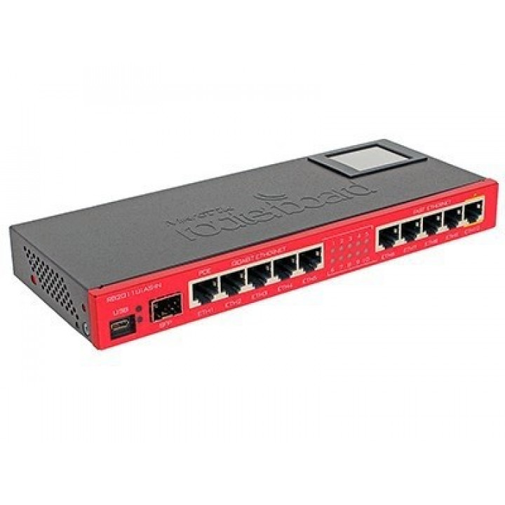 Маршрутизатор Mikrotik RB2011UiAS-iN (MIPS-BE 600Мгц, 128 RAM, 5xGbit, 1хSFP, RouterOS L5)