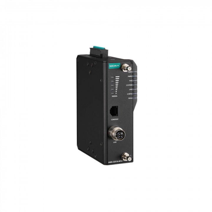 Беспроводной сетевой адаптер MOXA AWK-3251A-M12-RCC-UN-T (IEEE 802.11ac AP/Client, IP30, универсальный диапазон, расширенный диапазон температур)