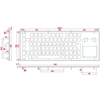 Промышленная клавиатура Key Technology K-TEK-D343TP-FN-W-US/RU-USB