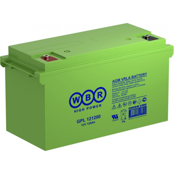 Аккумуляторная батарея WBR GPL121200 (12 В/120 Ач, 408х177х224 мм, 35,5 кг) Аккумуляторная батарея WBR GPL121200 (12 В/120 Ач, 408х177х224 мм, 35,5 кг)