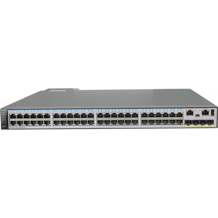 Коммутатор Huawei S5720-56C-PWR-EI-DC (48xGE, 4x10G SFP+, PoE+)