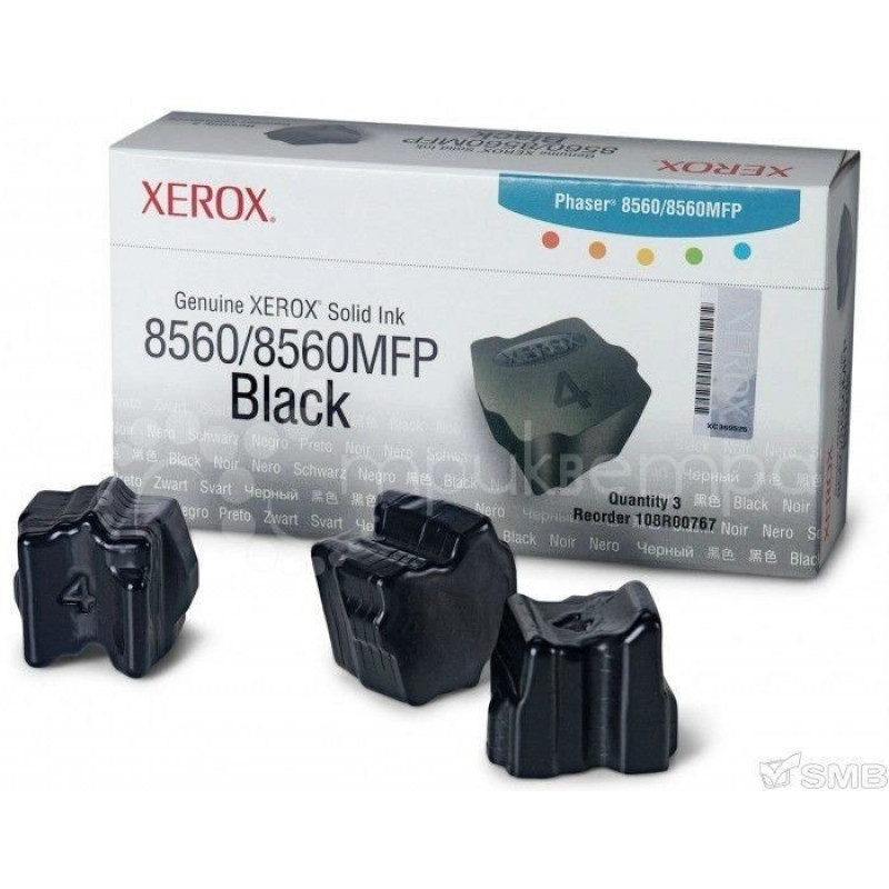 Набор твердочернильных брикетов Xerox 108R00767 (Phaser 8560, 3 Black ColorStix, 3000 стр.)