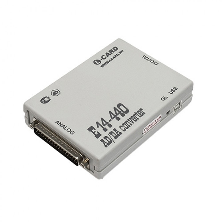 Внешний модуль Л Кард E14-440 (АЦП 14 бит, 400кГц, 16/32 канала, USB)