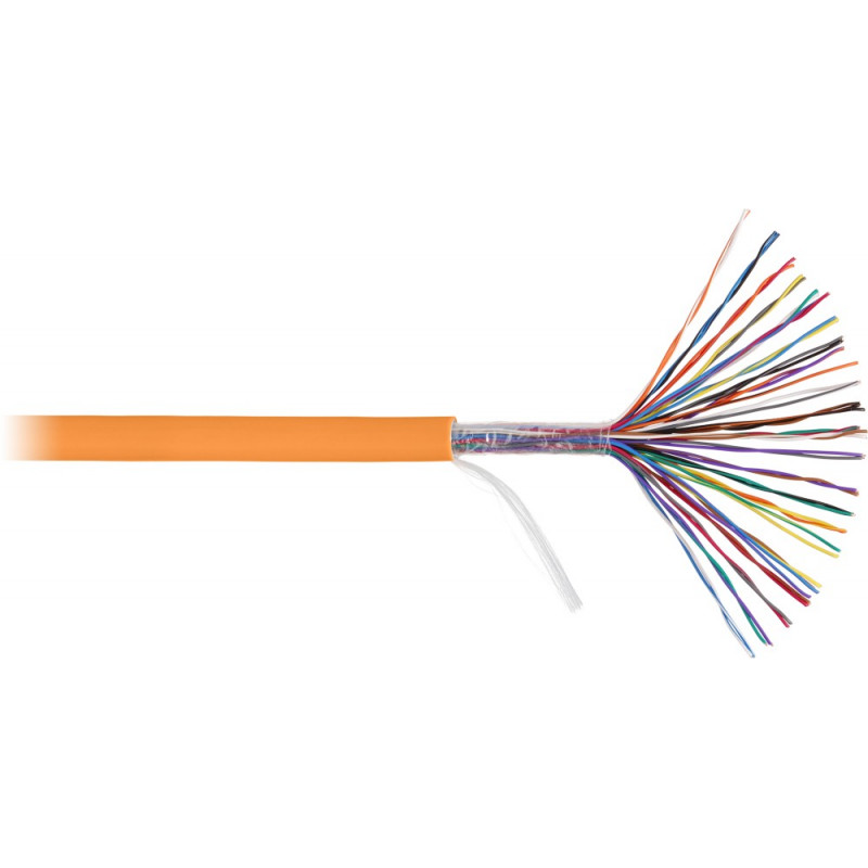 Кабель U/UTP 25 пар NIKOLAN NKL 5115C-OR (кат.5, 100МГц, одножильный, BC, 24AWG, LSZH -40C нг (А)-HFLTx)