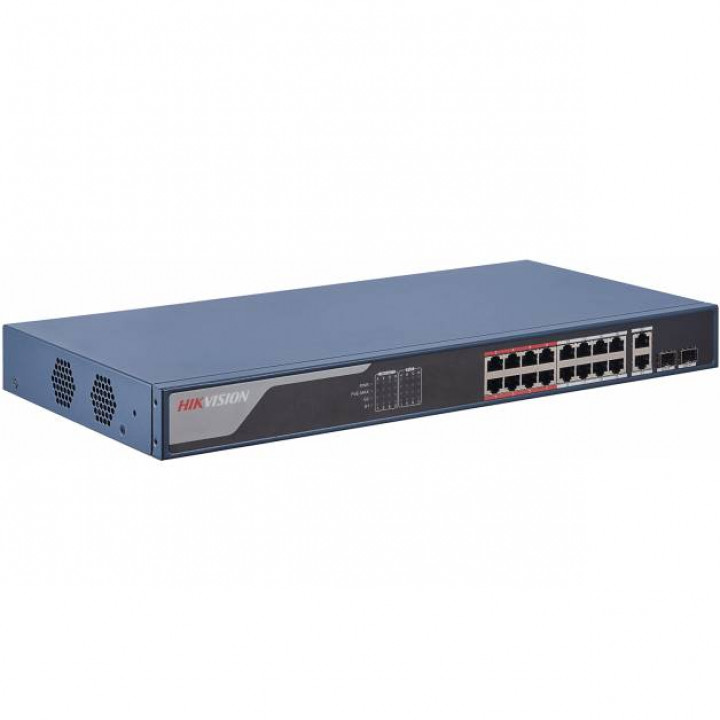 Коммутатор Hikvision DS-3E1318P-EI (16xPoE 100M, 2xGigabit combo, управляемый) Коммутатор Hikvision DS-3E1318P-EI (16xPoE 100M, 2xGigabit combo, управляемый)