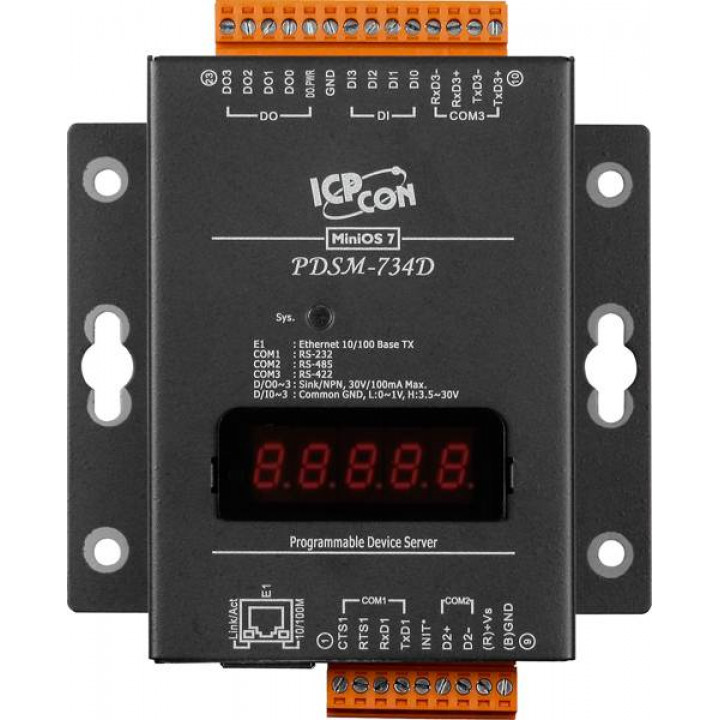 Сервер ICP DAS PDSM-734D CR (3-портовый программируемый RS-232/RS-422/RS-485 с индикацией) Сервер ICP DAS PDSM-734D CR (3-портовый программируемый RS-232/RS-422/RS-485 с индикацией)