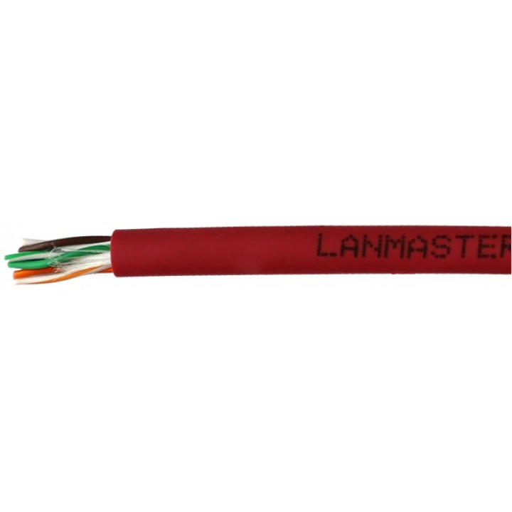 Кабель витая пара LANMASTER LAN-5EUTP-LSZH-RD (UTP, 4 пары, кат. 5Е, 350Mhz, LSZH, красный, 305 м) Кабель витая пара LANMASTER LAN-5EUTP-LSZH-RD (UTP, 4 пары, кат. 5Е, 350Mhz, LSZH, красный, 305 м)