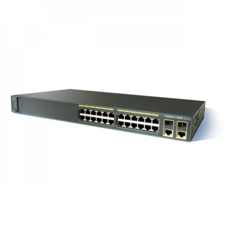 Коммутатор Cisco WS-C2960+24LC-L (24 10/100 (8 PoE) + 2 T/SFP, LAN Base)