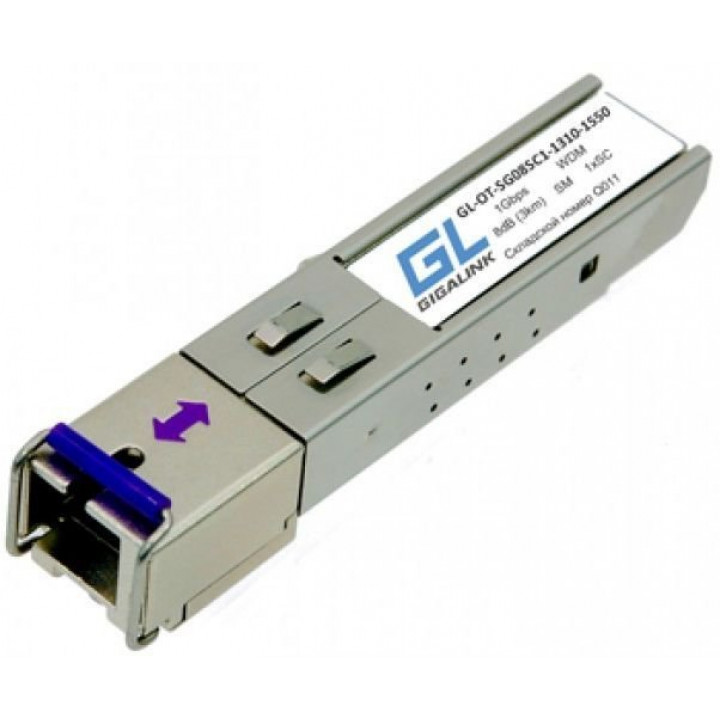 Модуль SFP NIKOMAX (GIGALINK) GL-OT-SG06SC1-1310-1550-B (WDM, 155Мб/1,25Гб/с, SM, SC, Tx:1310/Rx:1550 нм, до 3 км)