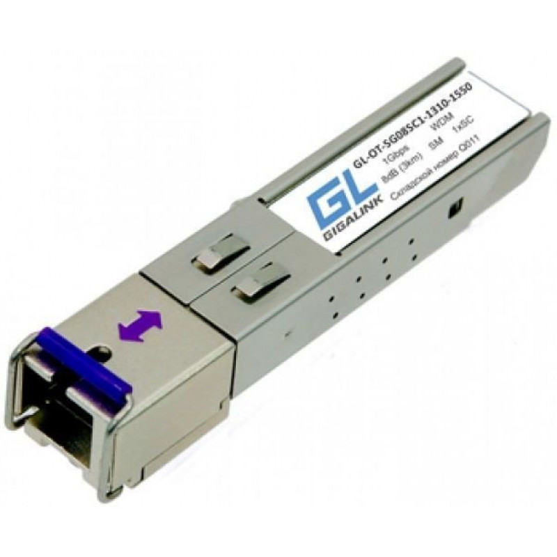 Модуль SFP NIKOMAX (GIGALINK) GL-OT-SG06SC1-1550-1310-B (WDM, 155Мб/1,25Гб/с, SM, SC, Tx:1550/Rx:1310 нм, до 3 км)