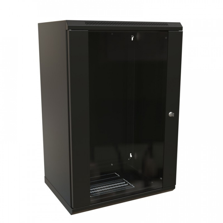 Настенный шкаф WRline WR-TW-1845-GP-RAL9004 (18U, 908х600х450мм, стеклянная дверь) Настенный шкаф WRline WR-TW-1845-GP-RAL9004 (18U, 908х600х450мм, стеклянная дверь)