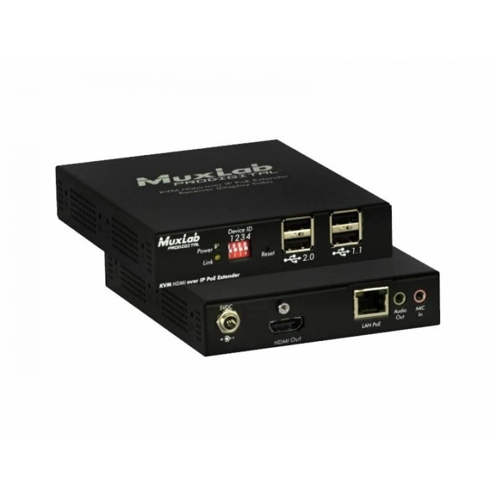 Приёмник MuxLab 500772-RX (KVM HDMI over IP PoE Receiver, UHD-4K)
