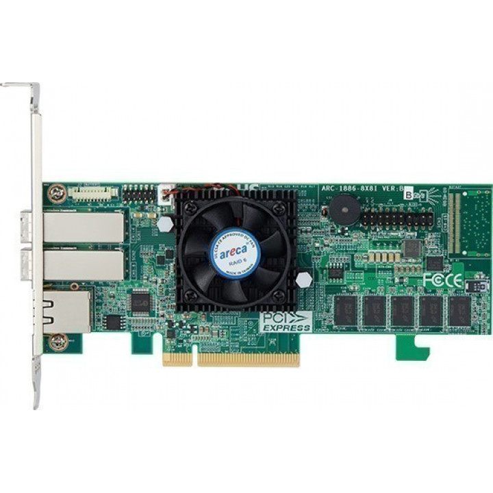 Контроллер RAID Areca ARC-1886-8X (PCIe 4.0 x8, NVMe/SAS/SATA 12G, 8 внешних портов, кэш 8ГБ) Контроллер RAID Areca ARC-1886-8X (PCIe 4.0 x8, NVMe/SAS/SATA 12G, 8 внешних портов, кэш 8ГБ)