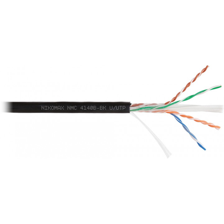 Кабель витая пара NIKOMAX NMC 4140B-BK (U/UTP, Cat.6, 250МГц, BC, 23AWG, полиэтилен, внешний, черный, 305 м) Кабель витая пара NIKOMAX NMC 4140B-BK (U/UTP, Cat.6, 250МГц, BC, 23AWG, полиэтилен, внешний, черный, 305 м)