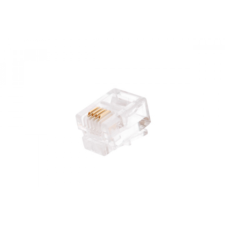 Коннектор телефонный RJ12/6P6C NIKOMAX NMC-RJ66RE06UC1-100 (кат.3, 6мкд, под многожильный кабель, неэкранированный, 100шт)