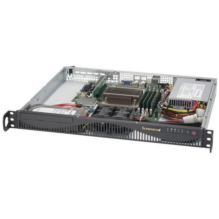 Серверный корпус Supermicro CSE-512F-350B1 (Black 1U 512 Chassis, 350W PWS)