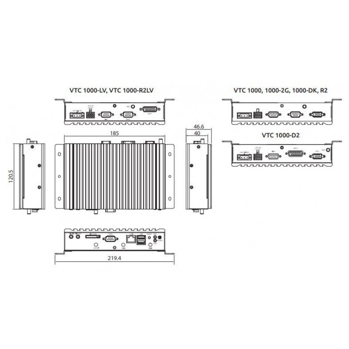 Компактный встраиваемый компьютер NEXCOM VTC 1000 +VTK-WWAN CM8000(PHS8-P) (Intel Atom E640 1.0GHz, 1GB DDR2, GPS, WWAN)