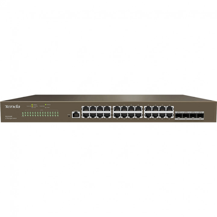Коммутатор Tenda TEG3328F (24 порта 1GbE, 4 SFP, L2 управляемый) Коммутатор Tenda TEG3328F (24 порта 1GbE, 4 SFP, L2 управляемый)