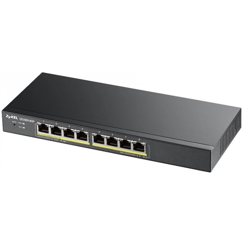 Коммутатор Zyxel Smart L2 PoE+ GS1900-8HP