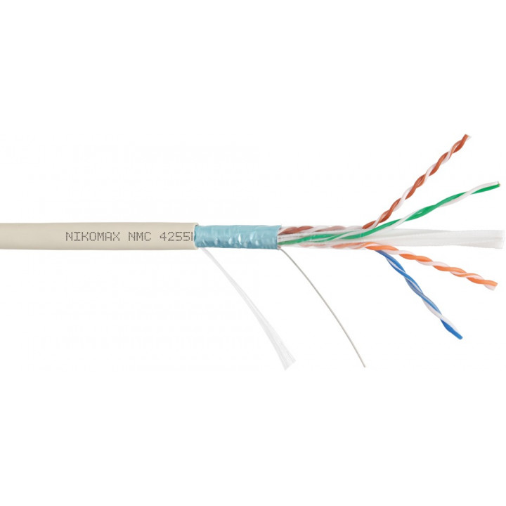 Кабель витая пара NIKOMAX NMC 4255L-IY (F/UTP, Cat.6a, 500 МГц, 23AWG, BC, св.-сер., 500 м) Кабель витая пара NIKOMAX NMC 4255L-IY (F/UTP, Cat.6a, 500 МГц, 23AWG, BC, св.-сер., 500 м)